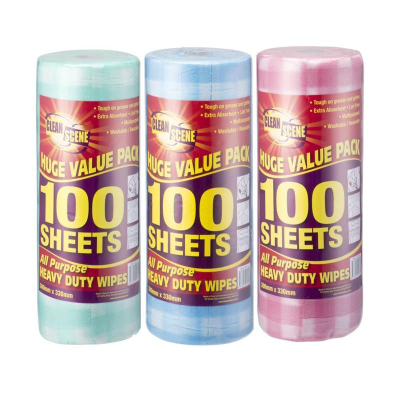 Clean Scene Perforated Wipes On Roll 100pkt