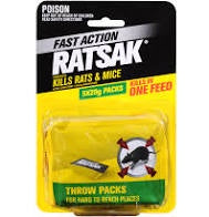 Ratsak 100G Fast Action  Mouse Throw Packs - 5 x 20G Packs