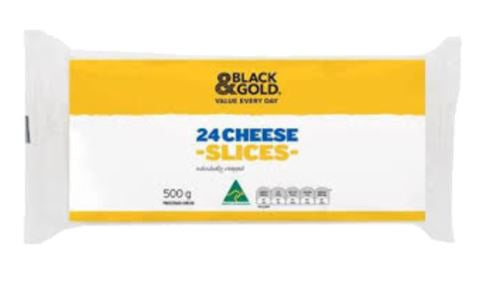 Black & Gold Cheese Wrapped Slices 24pk 500GM