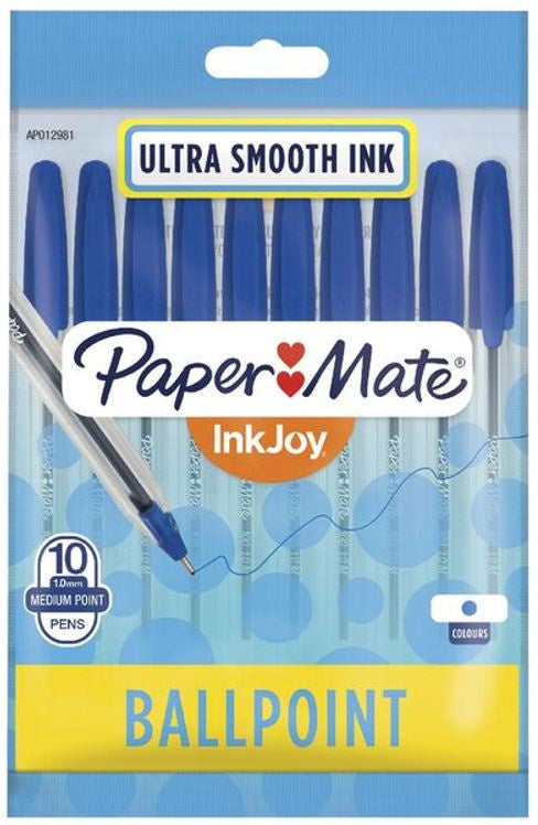 Papermate Inkjoy 100ST Ballpoint Pen Blue 10pk