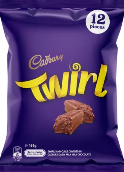 Cadbury Choc Twirl Shr/Pk 168gm