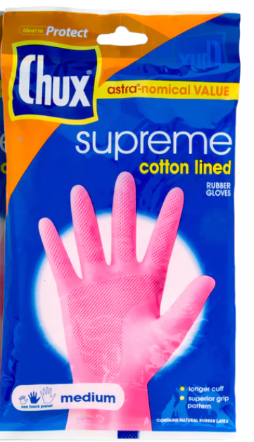 Chux Med Cotton Lined Rubber Gloves