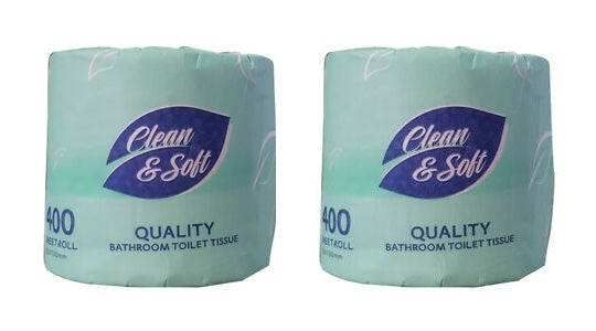 Clean & Soft 2Ply Toilet Roll 400 sheet (48rolls)