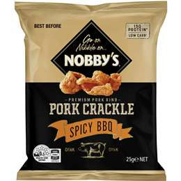 Nobbys Pork Crackle Spicy BBQ 25g