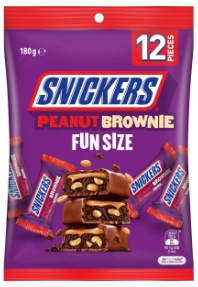 Snickers Fun Size Peanut Brownie 12pk