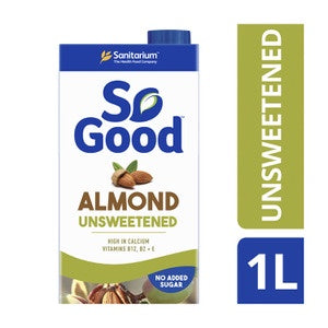 So Good Almond Milk Unsweetened 1l