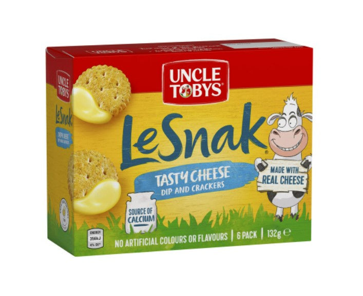 Uncle Tobys Le Snak Tasty Cheese 6 Pk
