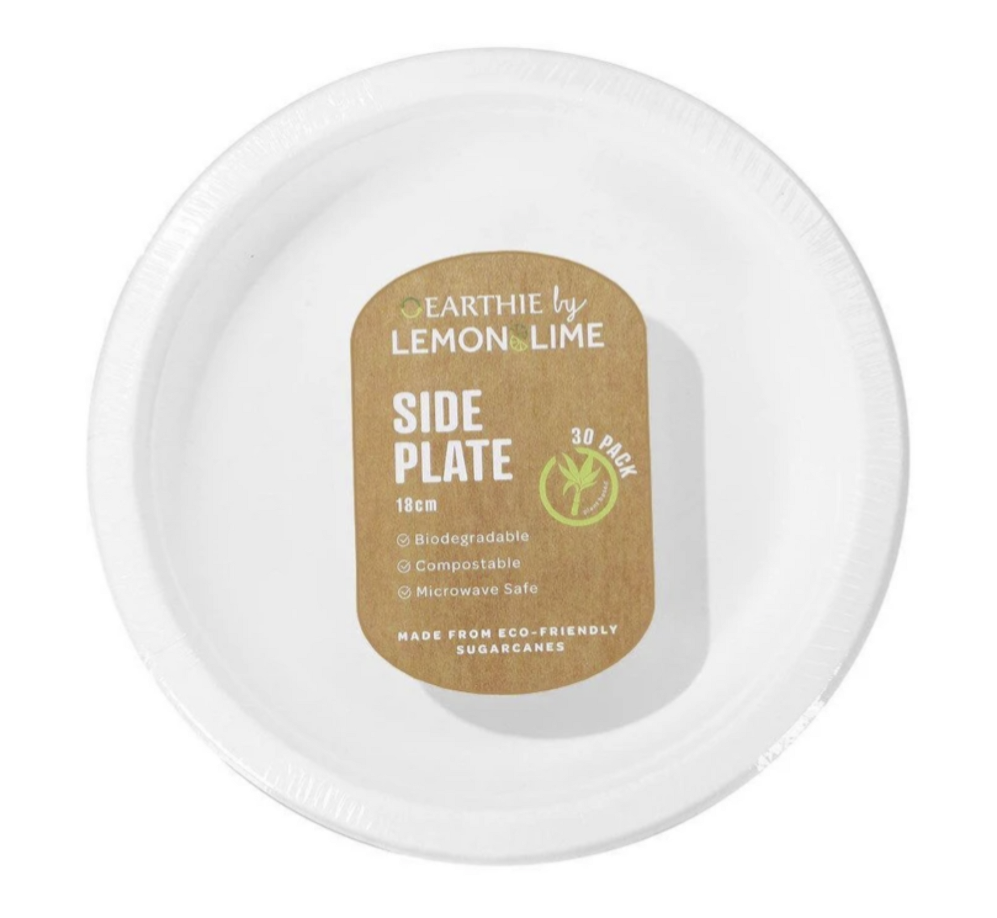 Lemon & Lime Disposable Side Plate 30pkt White