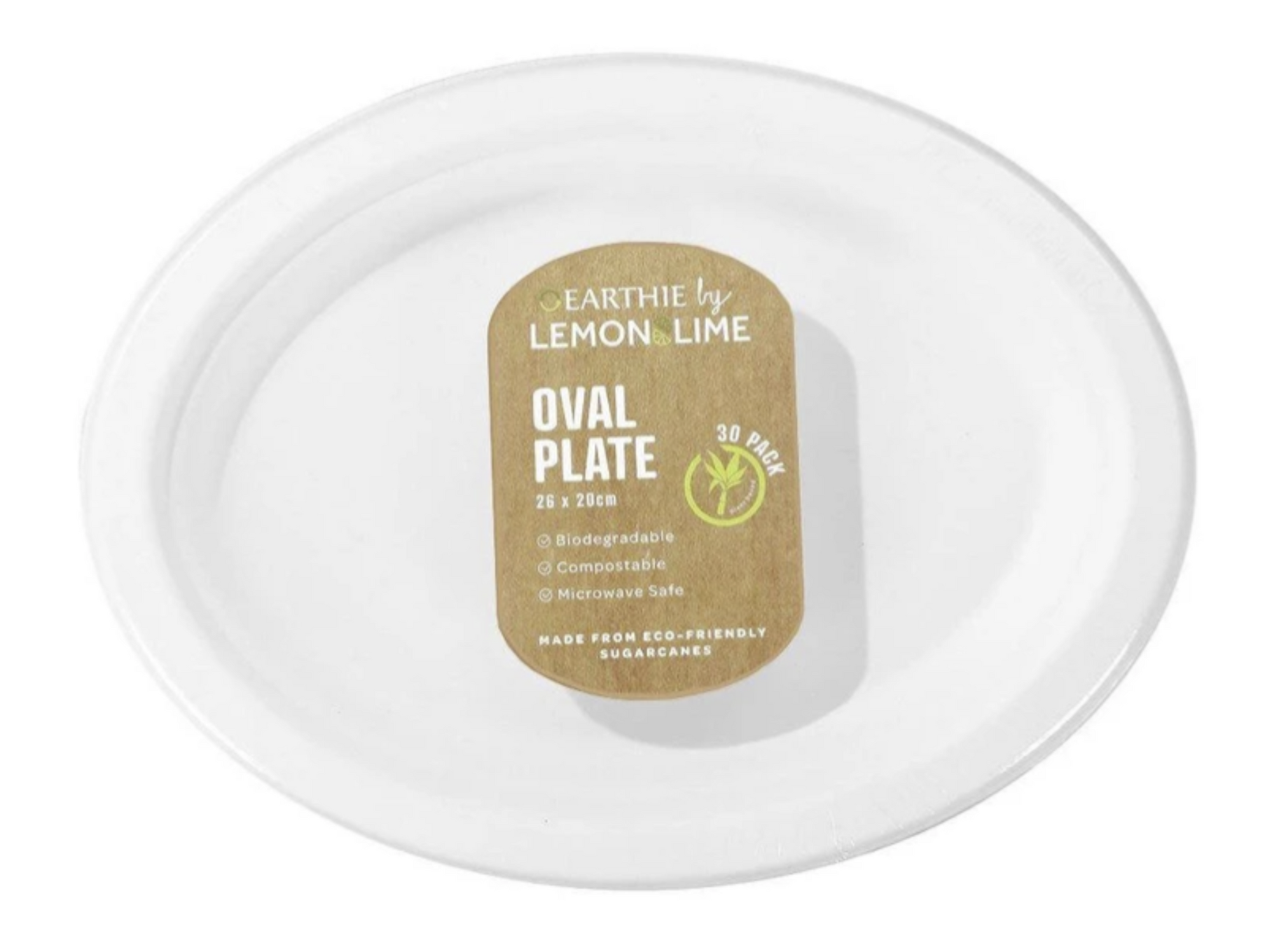 Lemon & Lime Disposable Oval Plate 26x22cm 30 Pack