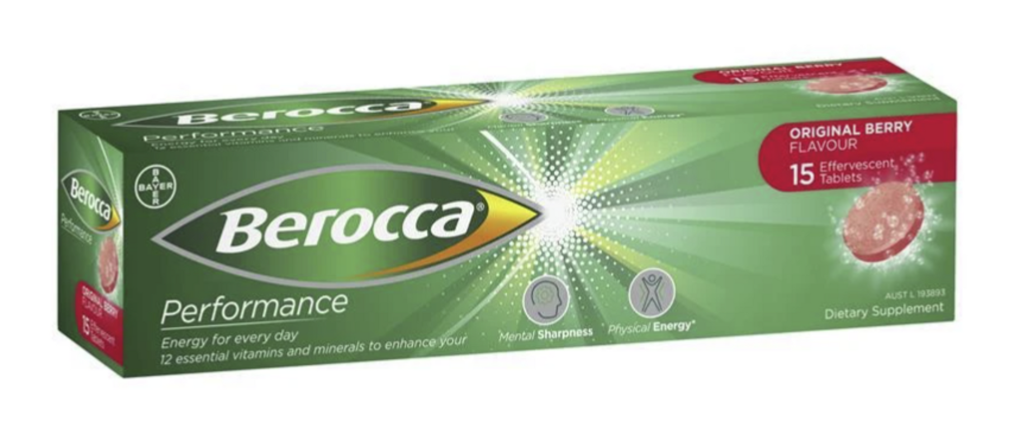 Berocca  Energy  Original Berry Effervescent Tablets 15 Pack