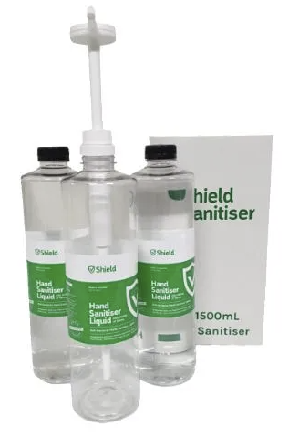 Shield Gel Sanitiser Refills 1.5L 3pk (Includes 1 Pump)