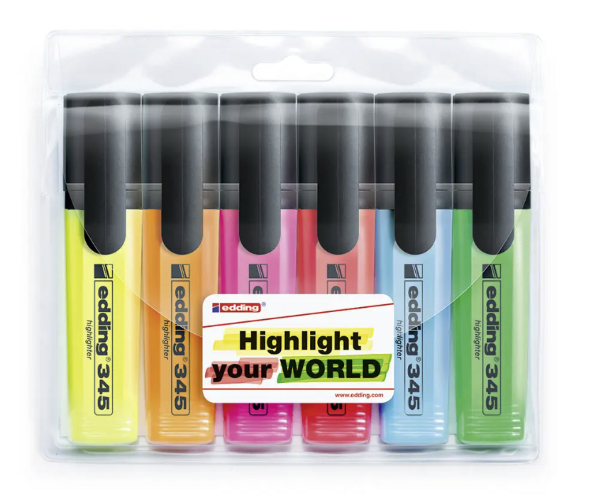 Edding 345 Highlighter 6 Pack Assorted Colours