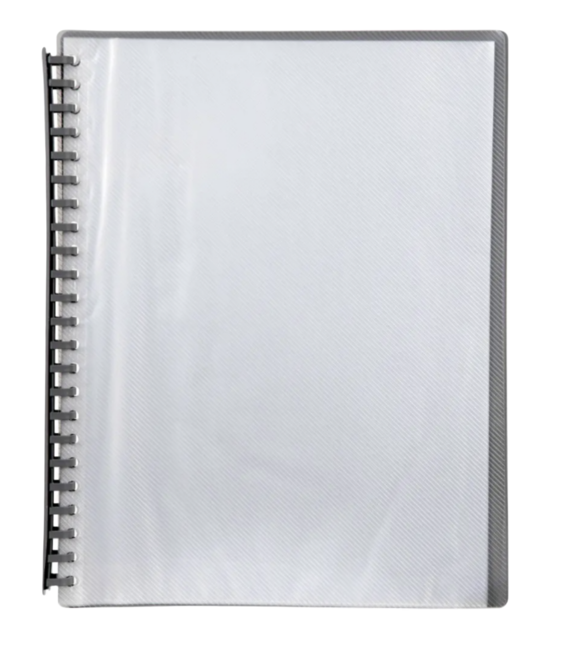 Display Book Clear Front Refillable A4 Grey 20 Pockets