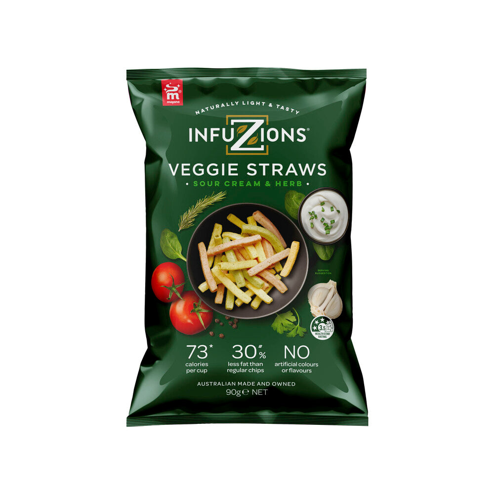 Infuzions Veggie Straws Sour Cream & Herb 90g