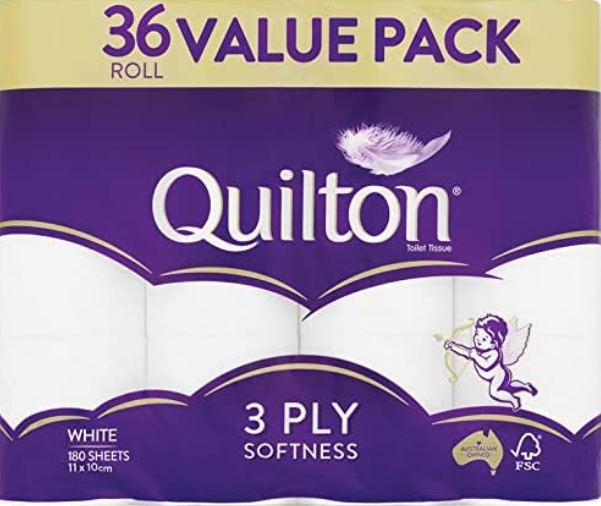 Quilton 3Ply White Toilet Tissue 36pk