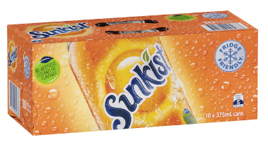 Sunkist Orange cans 375ml x 10pk