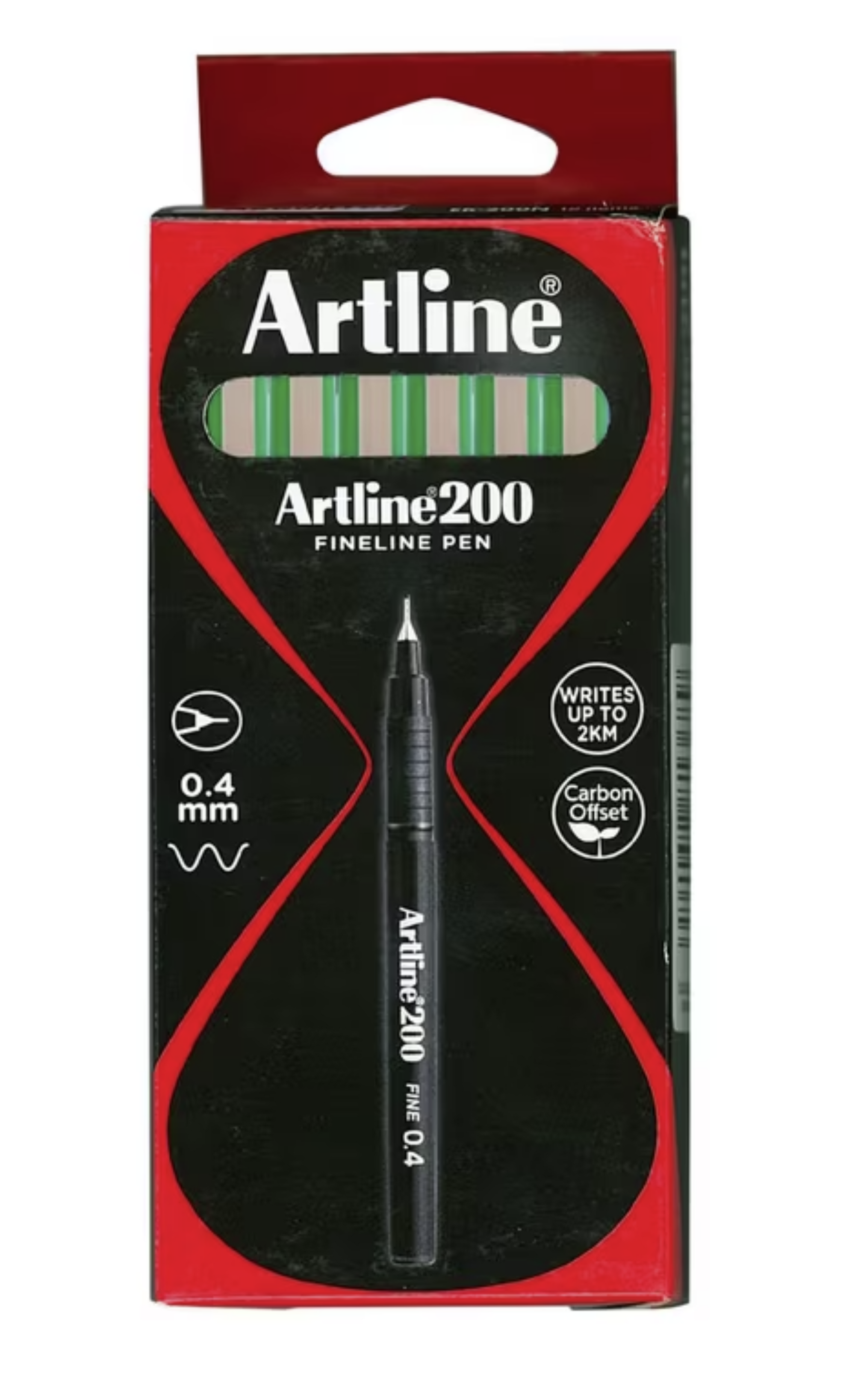 Artline 200 Fineline Pen 0.4mm Green 12pk