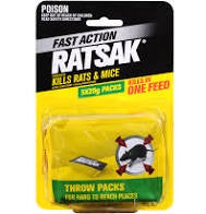 Ratsak Fast Action Mouse Throw Packs 100g  (20g x 5)