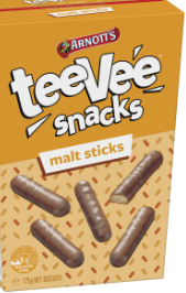 Arnotts Tee Vee Snacks Malt Sticks  175gm