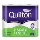 Quilton 3Ply White Toilet Tissue Double Length 4pk